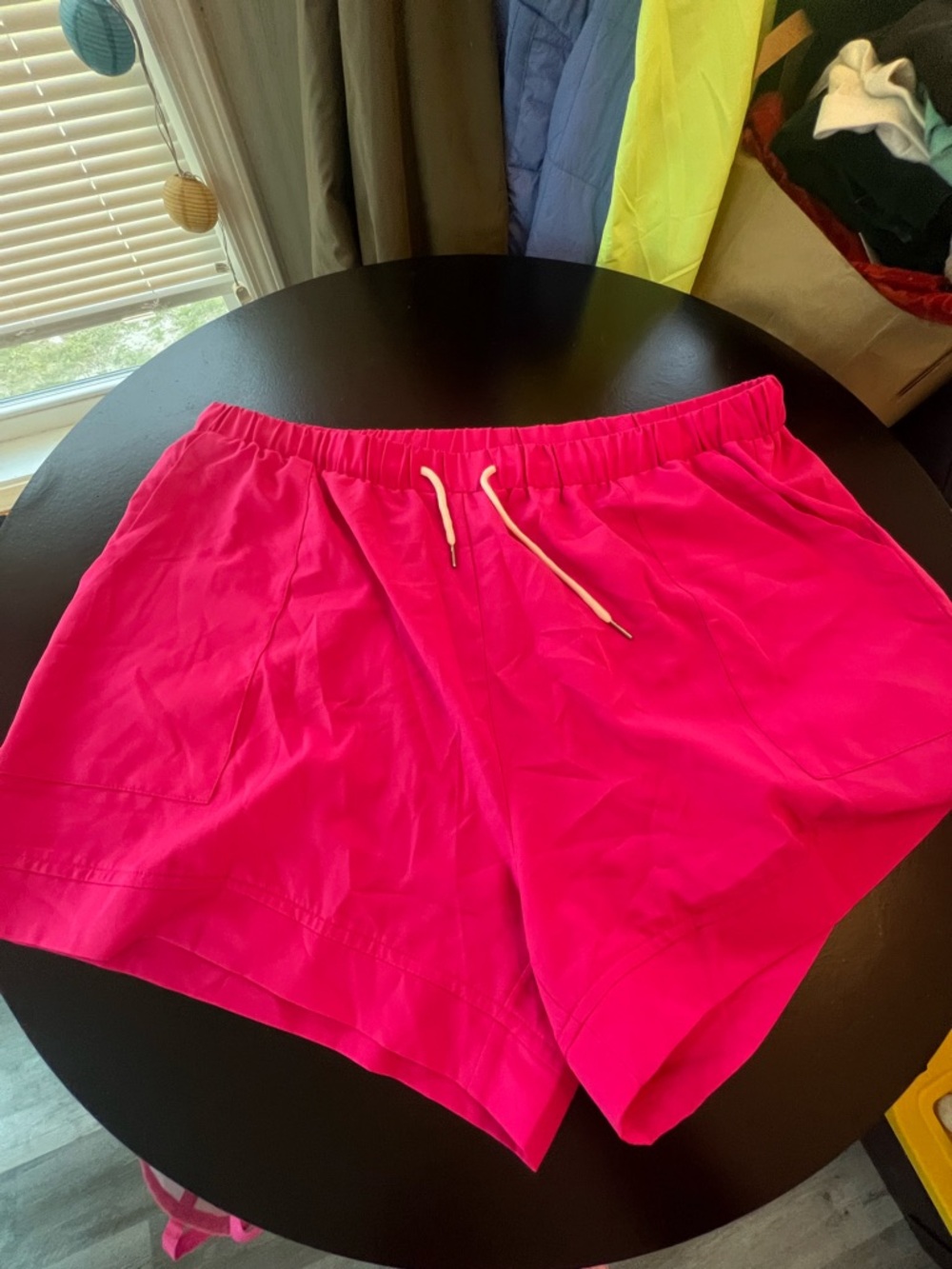 SHEIN Hot Pink Athletic Drawstring Shorts